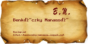 Benkóczky Manassé névjegykártya